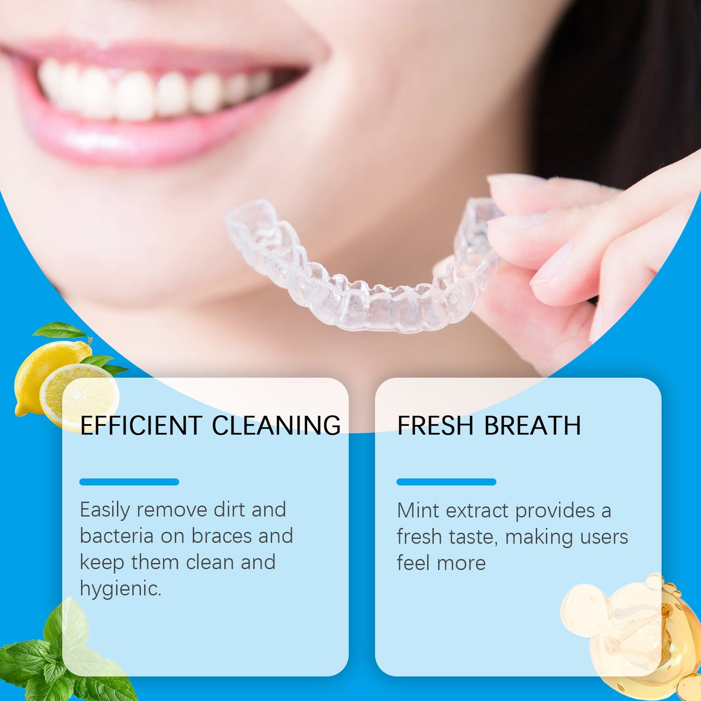 Denture Cleaner Spray, Denture Cleaner Cosmetic Teeth Denture Cleaner Spray Portable