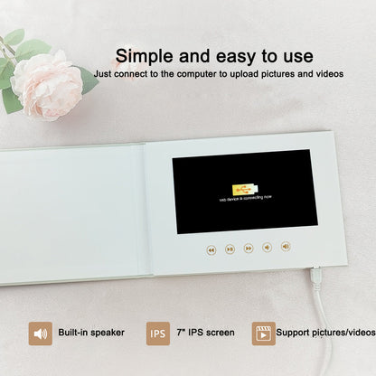 Multi functional commercial wedding video invitation letter linen material video brochure
