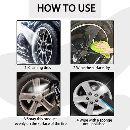 Tire Coating Agent, Automotive Tire Rim Brightening And Polishing Durable Maintenance Decontamination Cleaning Brightener