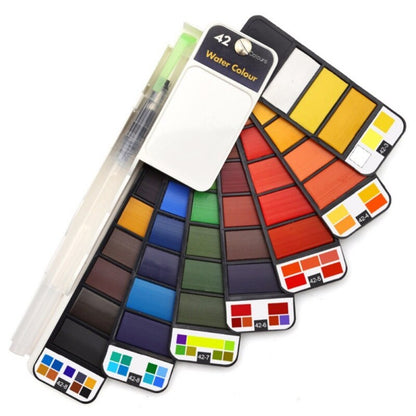 18/25/33/42 Colors Paint Set Professional Foldable Watercolor Paint Set with Brush Foldable Travel Color Pigment For Painting