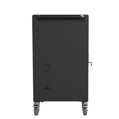 Mobile Charging Cart and Cabinet for Tablets Laptops 30-Device With Combination Lock--Black