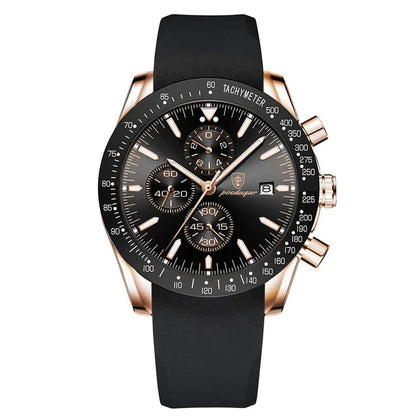 Multi functional waterproof night light men's watch quartz watch