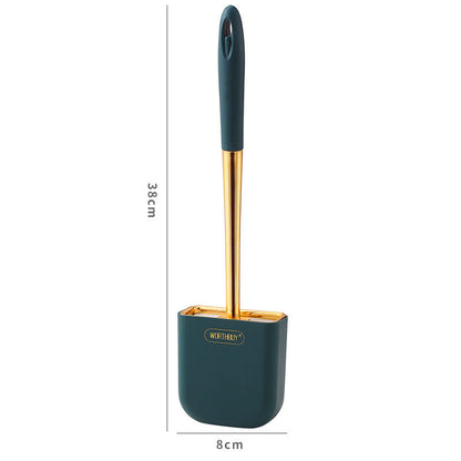 Luxury Toilet Brush Wall Mounted Holder Silicone Flat Head Cleaning Brush Corner Gap Cleaner