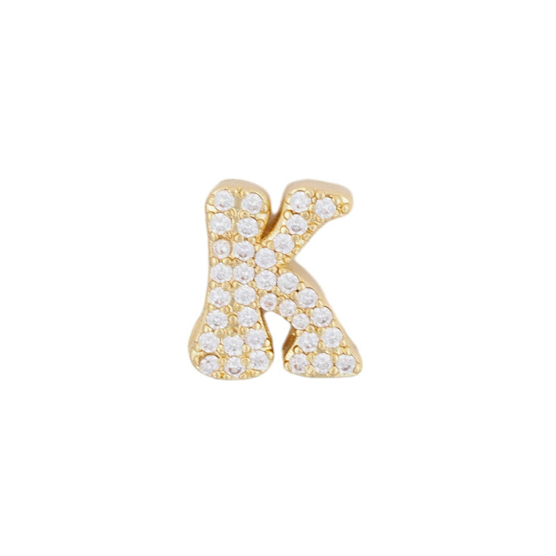 Fashion English 26 letter single pendant gold DIY bracelet necklace accessories