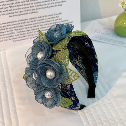 Fashionable handmade fabric exaggerated flower headwear