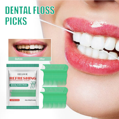 Dental Floss Picks, Dental Cleaning Interdental Flossing Disposable Household Portable Floss Stick