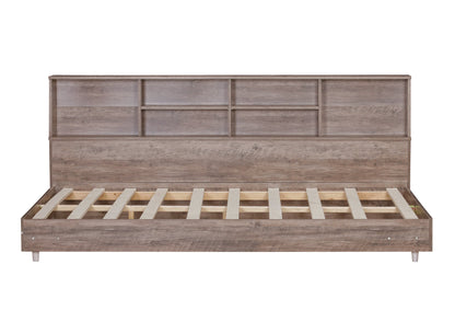 Full Size Daybed Frame with Storage Bookcases Wood Light Oak
