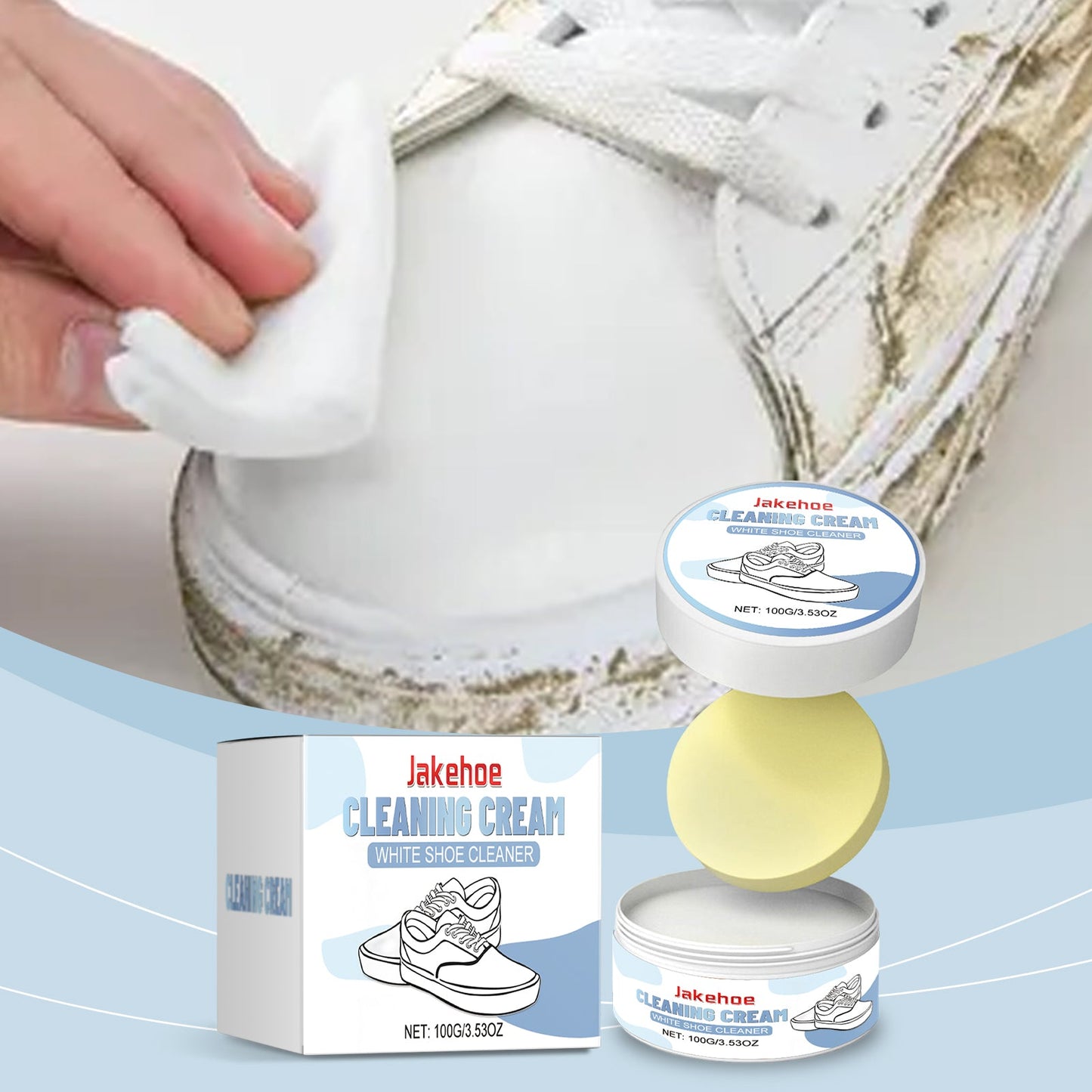 Shoe Decontamination Cleaning Cream Gentle Cleaning Effective Stain Removal Multi-Functional Shoe Cleaning Cream