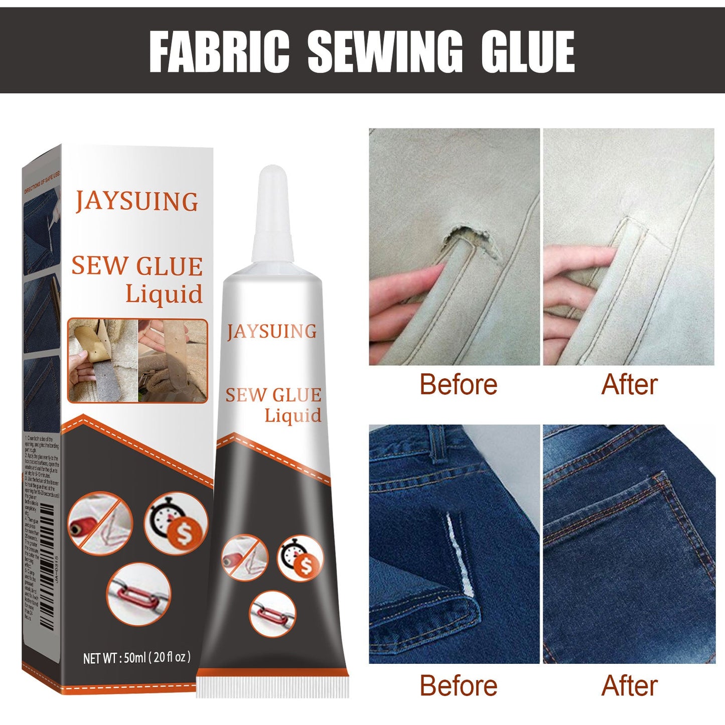 Fabric Sewing Glue, Fabric Sewing Rubber Shoe Pad Clothes Jeans Torn Repair Fabric Glue