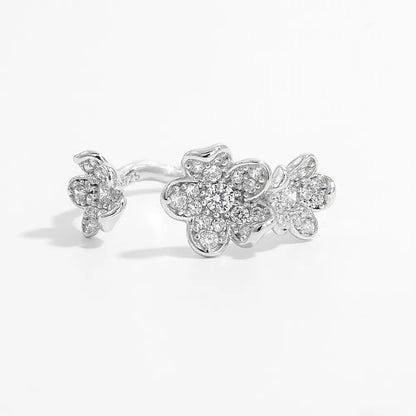 925 Sterling Silver Inlaid Zircon Open Ring