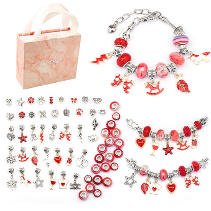 Cartoon Pink Set DIY Handmade Jewelry Children's Bracelet Women's Exquisite Gift Box Gift Bracelet