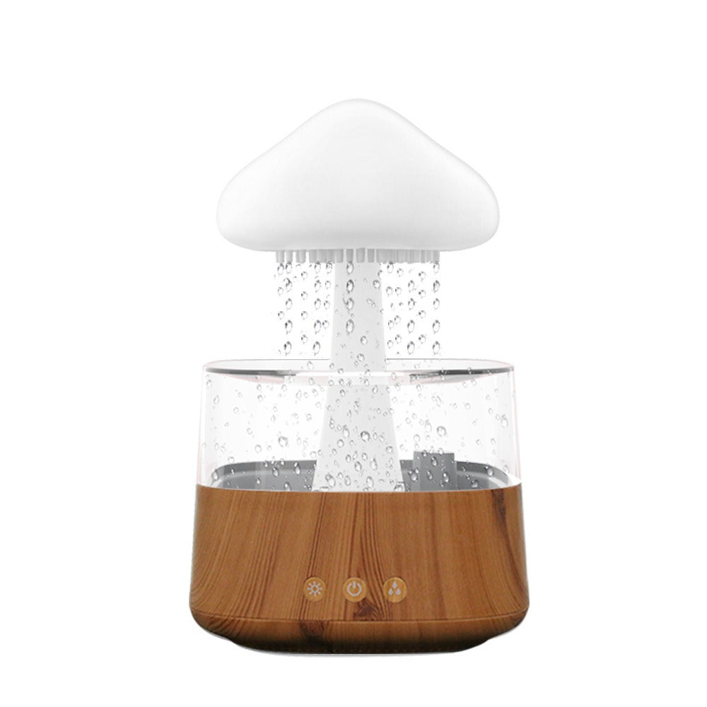 New Designed Cool Mist Essential Oil 7 Colors LED Night Light Wood Grain Cloud Rain Water Air Humidifier