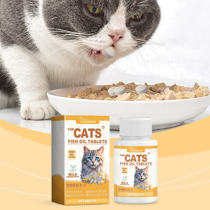 Cat Care With Multi-Dimensional Fish Oil Tablets Cat Care Vitamin Moisturizing Skin Fish Oil Care Tablets