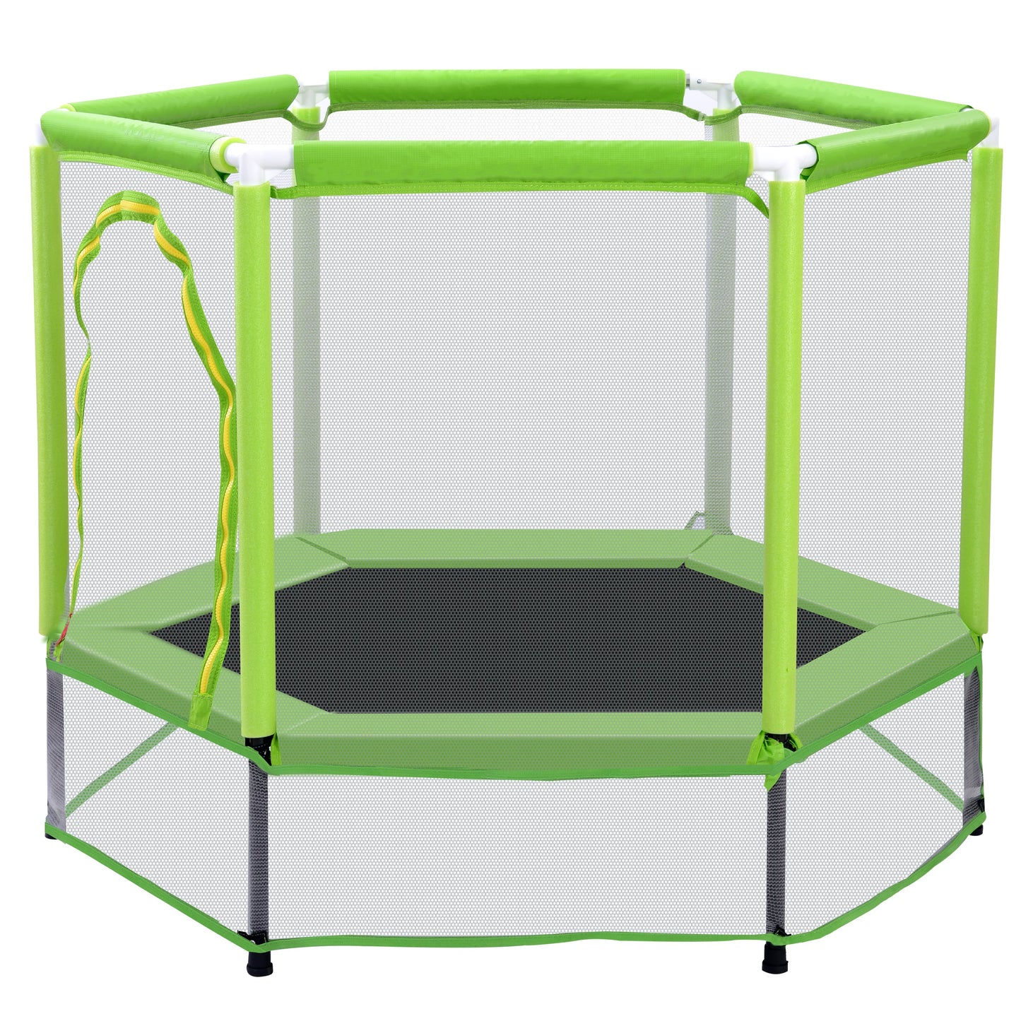 55'' Toddlers Trampoline with Safety Enclosure Net and Balls, Indoor Outdoor Mini Trampoline for Kids
