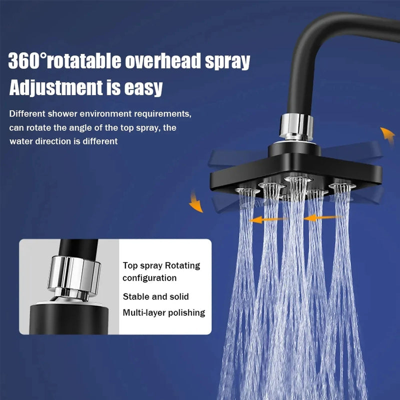 High Pressure Shower Head Water Saving Rainfall Showerhead 360 Degree Rotatable Filter Faucet Tap Shower Bathroom Accessories