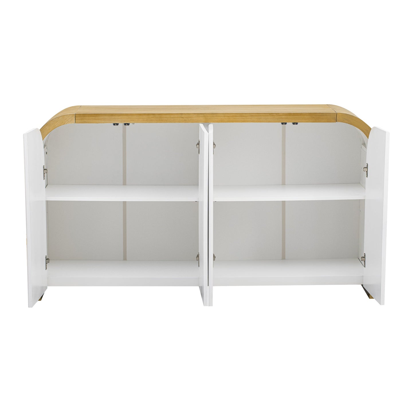 U-STYLE four door curved corner design wavy door panel cabinet with adjustable shelves