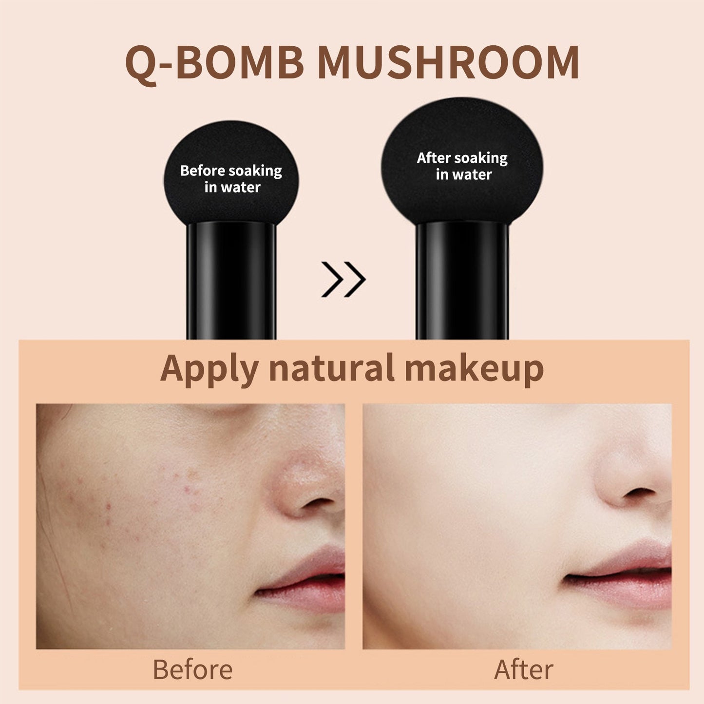 Mushroom Head Air Cushion, Moisturizing Concealer Natural Contortion Isolation Long Lasting Makeup Cream