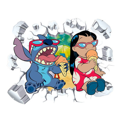 StarCraft Baby Stitch Wall Sticker Self Adhesive Picture Back Adhesive Cartoon Sticker Bedroom Dormitory Bedhead Wall Wallpaper