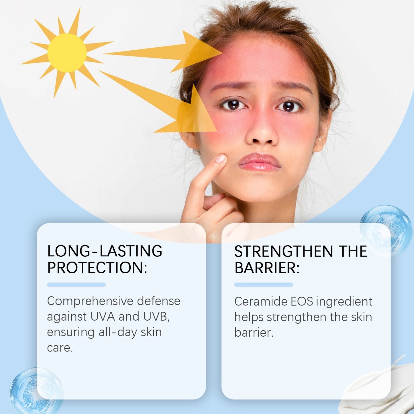 Ceramide Protective Cream, Refreshing And Moisturizing In Summer, Protects Skin, Restores Uv Isolation And Prevents Sweat