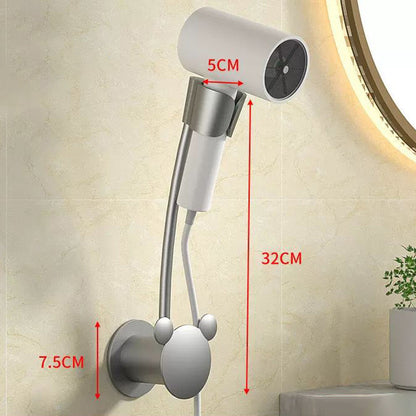 Punch-Free Hair Dryer Rack Wall-Mounted Hand-Held Rotating Lazy Bracket Bathroom