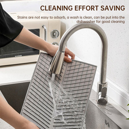 Dishes drain pad insulation pad can be cut kitchen wash countertop drain dishes sink stove water control silicone mat