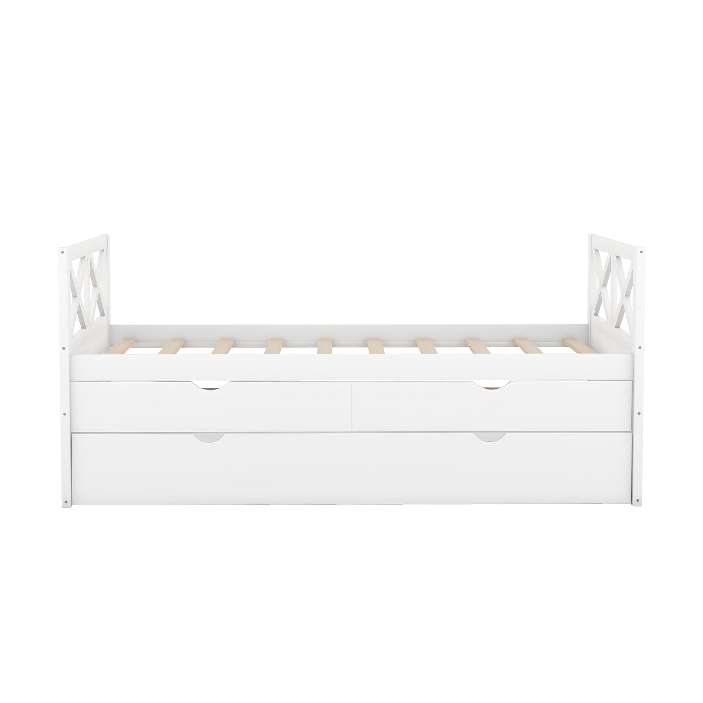 Multi-Functional Daybed with Drawers and Trundle  White