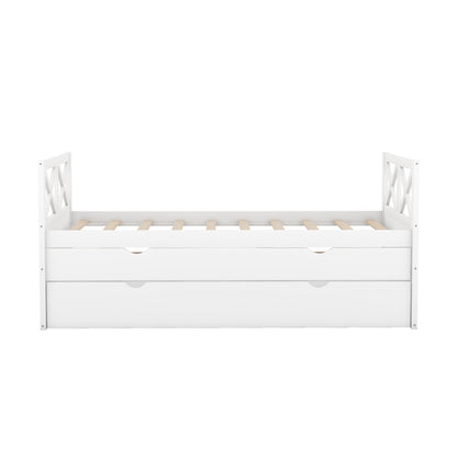 Multi-Functional Daybed with Drawers and Trundle  White