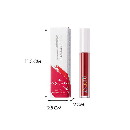QIBEST Mirror Water Glossy Lip Gloss Glass Lip Gloss Moisturizing Lip Frozen Toot Lip Glaze, Big Mouth Lip Plumping Lip Gloss