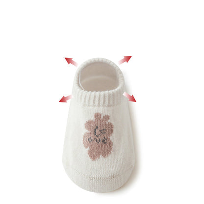 Spring And Summer New Baby Floor Socks Combed Cotton Non-Slip Indoor Cool Children Toddler Socks Cartoon Short Boat Socks