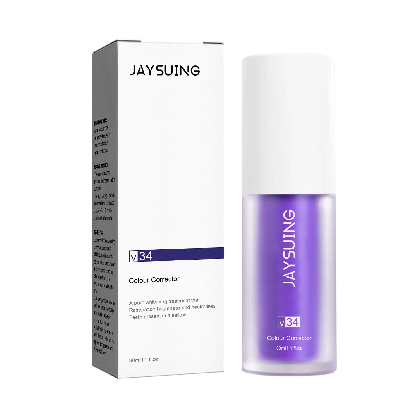 V34 Purple Toothpaste, Cleaning Bad Breath Teeth Stains Beauty Whitening Tooth Care Toothpaste