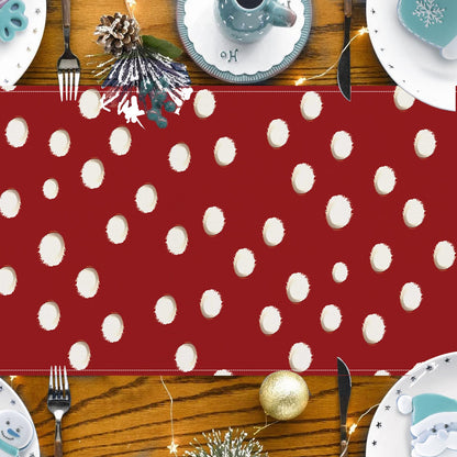 Christmas cartoon reindeer table flag Christmas snowflakes polka dot linen tablecloth kitchen table decoration tablecloth mat