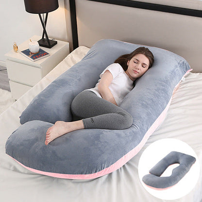Pregnant women's pillow waist protection side sleeping slope pillow J-shaped pregnancy sleeping pillow