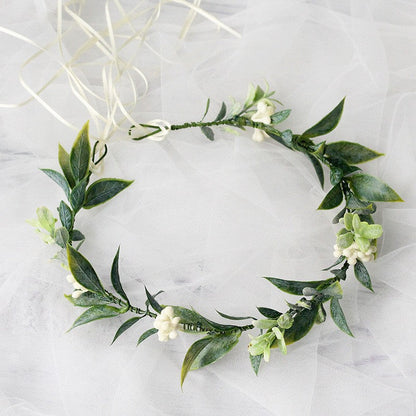 Minimalist Forest Flower Wreath Headflower Pregnant Women Spring Forest Shooting Green Plants Fresh Headwear Children's Festival Accessories