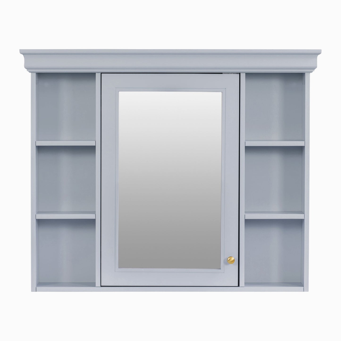 35'' x 28'' Blue Wall Mounted Bathroom Storage Cabinet with Mirror Door, Modern Bathroom Wall Cabinet with Mirror