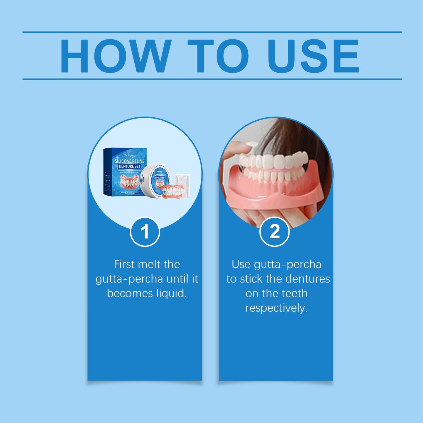 Cosmetic Denture Set, Improve Smile Comfort Cosmetic Dental Crevices Care Set