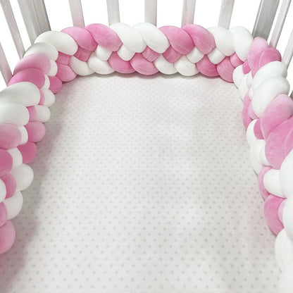 Woven baby bed surround anti-collision strip four strand Fried Dough Twists braid wrapped around the bed surround ins baby child