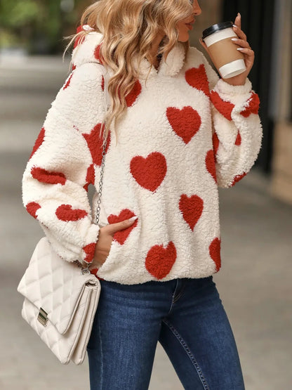 Heart Pocketed Dropped Shoulder Hoodie