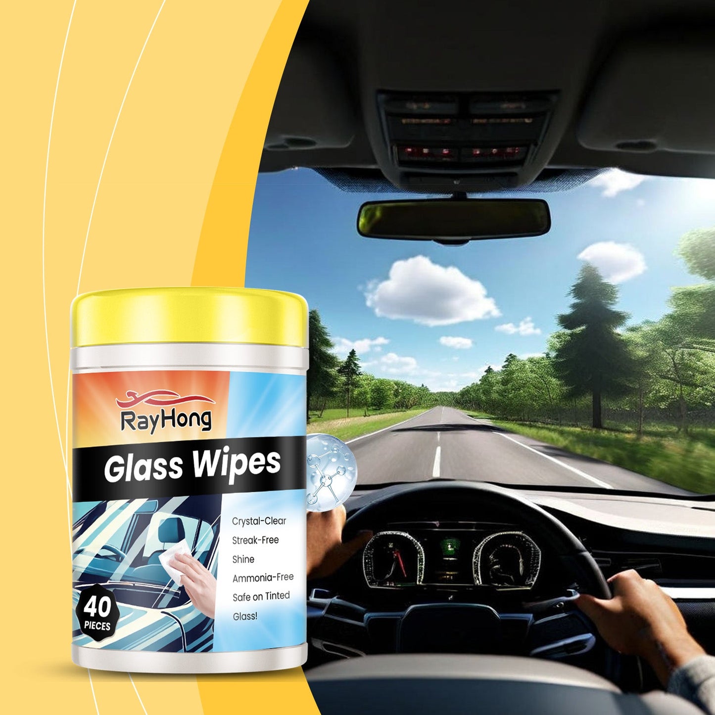 Car Glass Cleaning Wipes Glass Rearview Mirror Anti-Fog Refurbished Anti-Oil Cleaning Universal Wipes