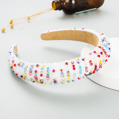 Hair Hoop Hand-woven Beaded Head Hoop Female Baroque Sponge Hair Bundle Korean Face Wash Hair Accessories