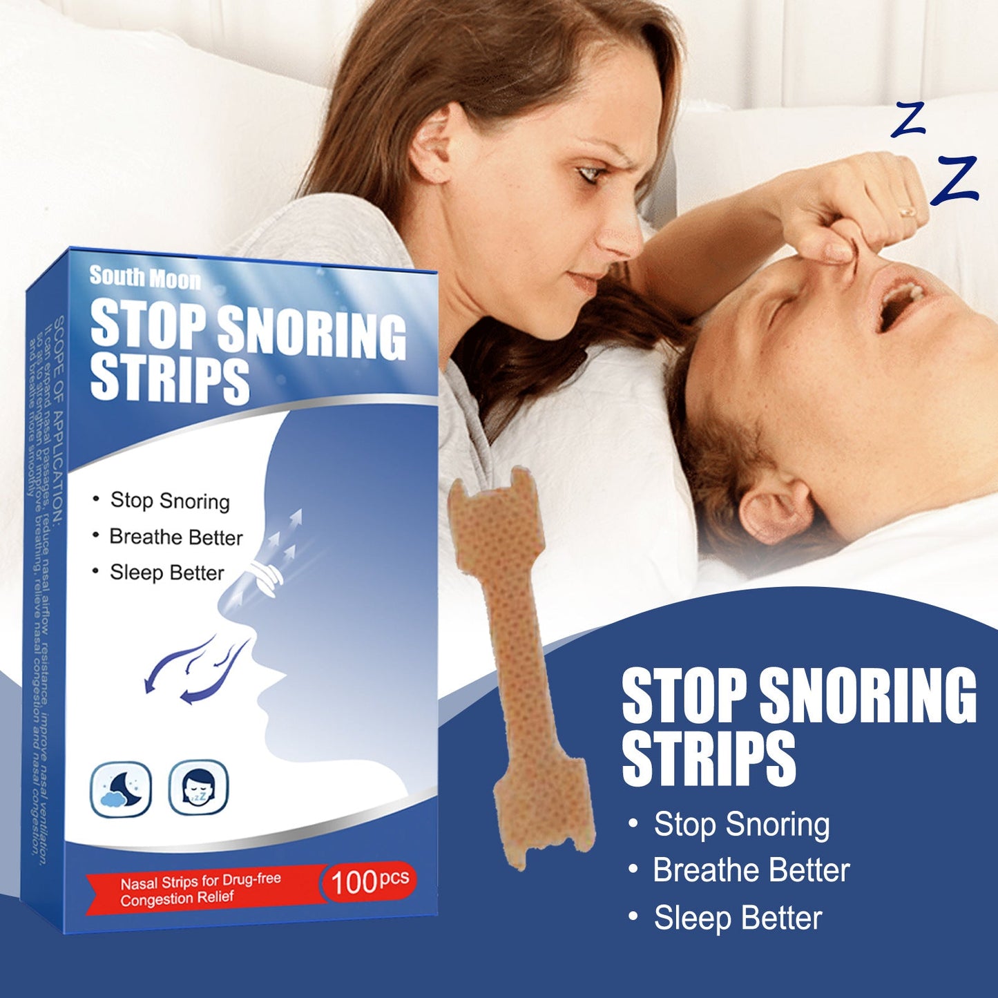 Care Nasal Strips, Anti-Snoring Snore Care Sleep Care Dilating Nasal Strips