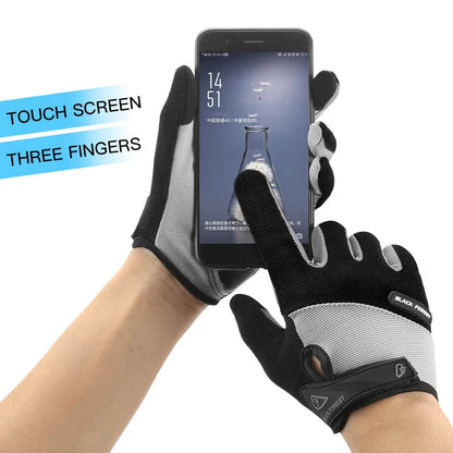 Outdoor sports men's and women's anti slip and wear-resistant fitness bicycles breathable full finger riding touch screen gloves