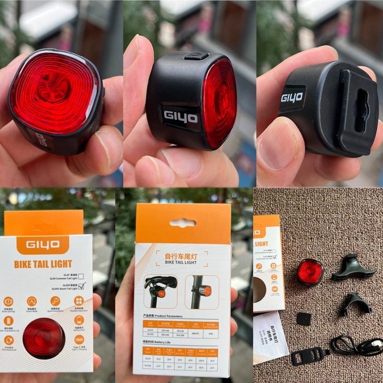 Bicycle Smart Brake Tail Light MTB Road Bike Auto Brake Sensing Light SB Rechargeable IPX6 Waterproof LED Warning Rear Lamp