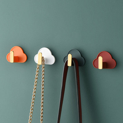 Light Luxury Paste Cloud Sticky Hook Strong Viscose Punch-Free Hook Wall Hanging Traceless Hook Key Hook 4pcs