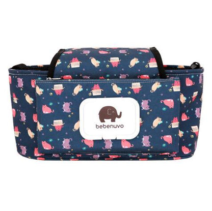 Print Strollers Baby Trolley Bag with Detachable Handbag Multifunctional Baby Stroller Organizer Pram Buggy Cart Hanging Bag XV2