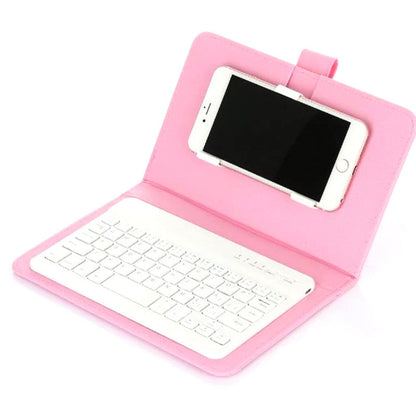 Portable PU Leather Wireless Keyboard Case for iPhone Protective Mobile Phone with Bluetooth Keyboard For IPhone Android Phone