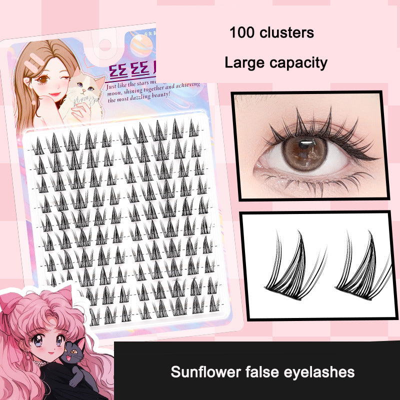Sunflower Comics Pure Desire Eyelash Simulation Natural Thickening Large Segmented Trilogy False Eyelash Laziness