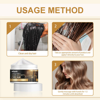 Hair Growth Cream, Thick Hair Strong Hair Nourish Scalp Hair Root Smooth Furry Split Hair Cream