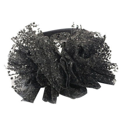 Fashionable lace embroidered polka dot oversized bow headband