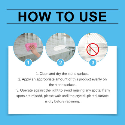 Stone Crystal Plating Agent, Kitchen Quartz Tile Countertop Scratch Repair Cleaning Stain Brightener