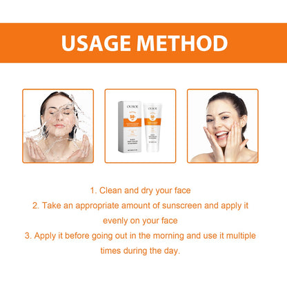 Daily Soft Touch Sunscreen, Gentle Facial Body Skin Non-Sticky Non-Fake White Protection Moisturizing Anti-Uv Cream